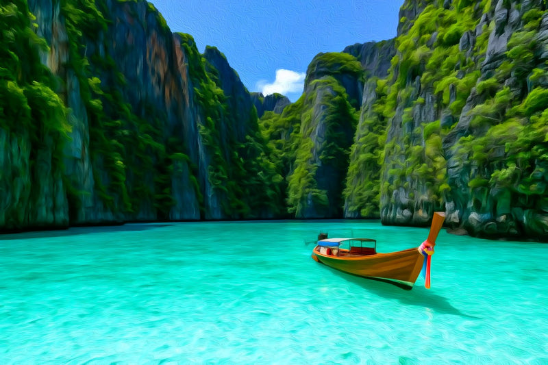 Pileh Lagoon Longtail Boat, Phi Phi Islands canvas