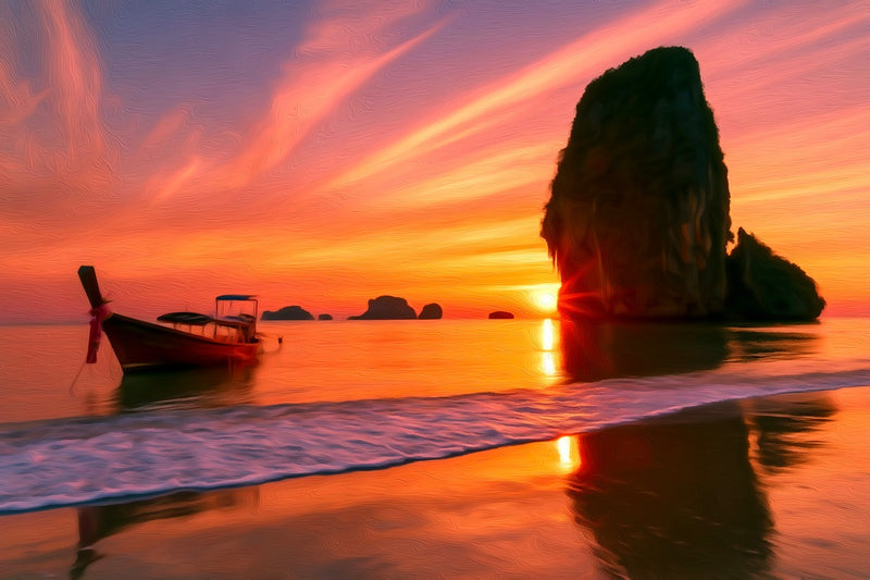 Railay Beach Limestone Pinnacle, Phi Phi Islands canvas