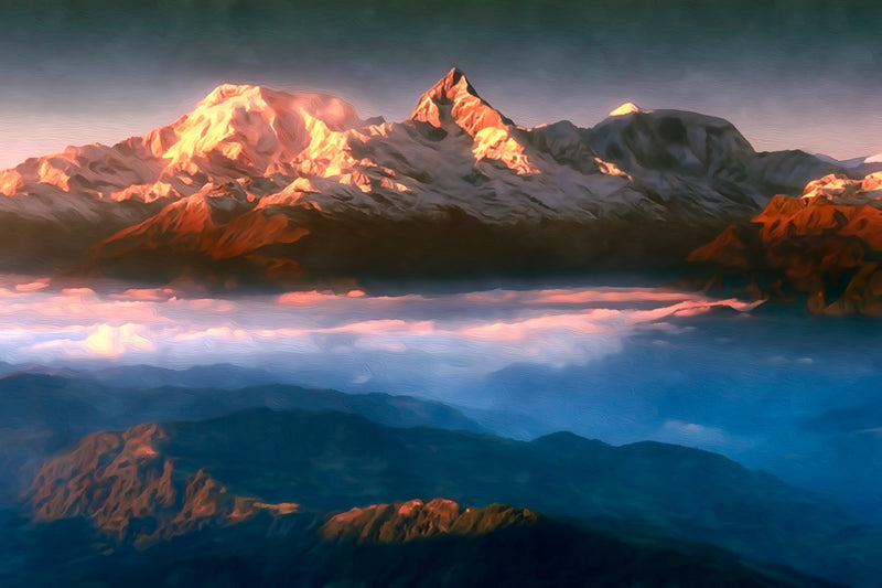 Annapurna Range Sunrise Pokhara, Pokhara canvas