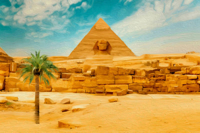 Giza watercolor canvas