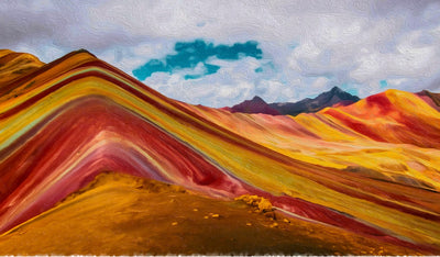 Rainbow Mountain watercolor canvas