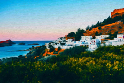 Rhodes watercolor canvas