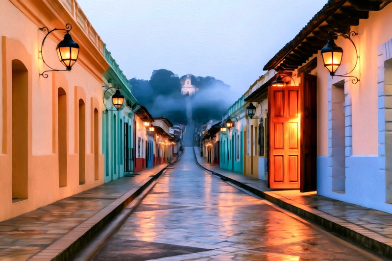 Real de Guadalupe Street Lanterns, San Cristobal de las Casas canvas
