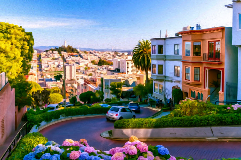 Lombard Street Hairpin Curves, San Francisco canvas
