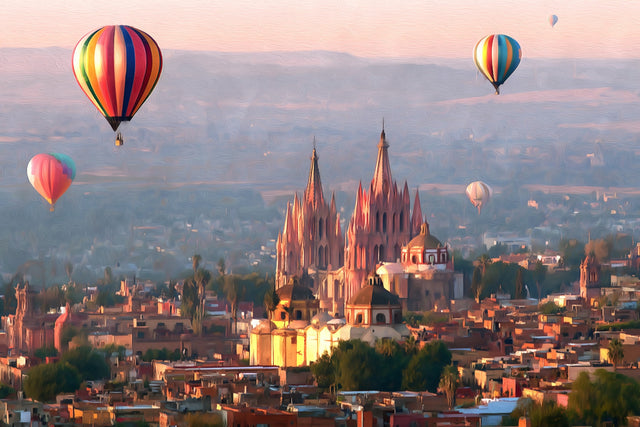Parroquia de San Miguel Arcangel, San Miguel de Allende watercolor canvas