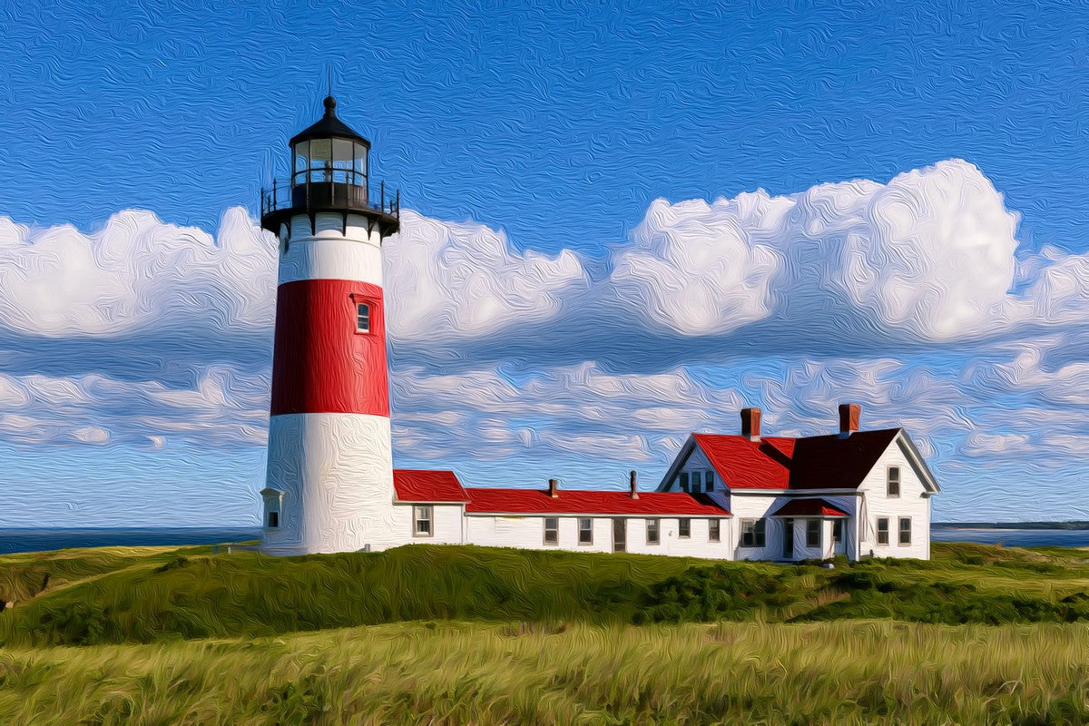 Sankaty Head Lighthouse Nantucket gallery canvas, unframed and in an espresso floating frame — Nantucket, Massachusetts