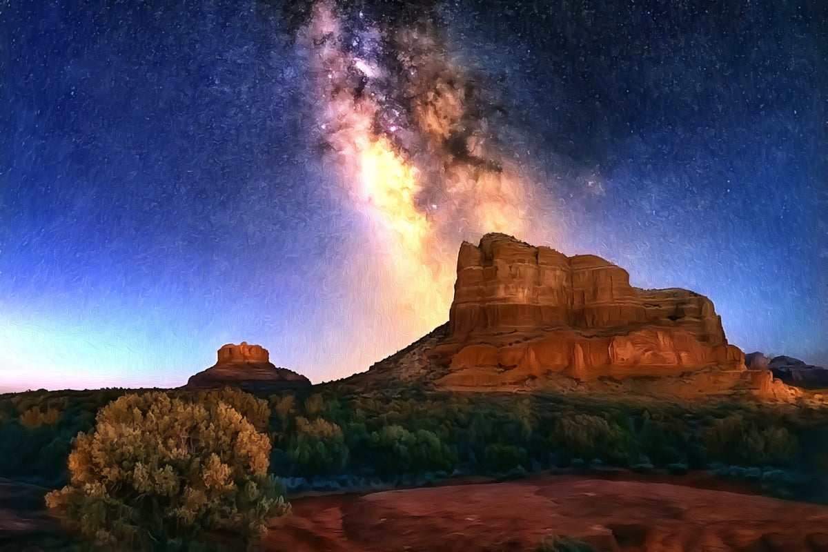 Bell Rock Courthouse Butte Sedona gallery canvas, unframed and in an espresso floating frame — Sedona, Arizona