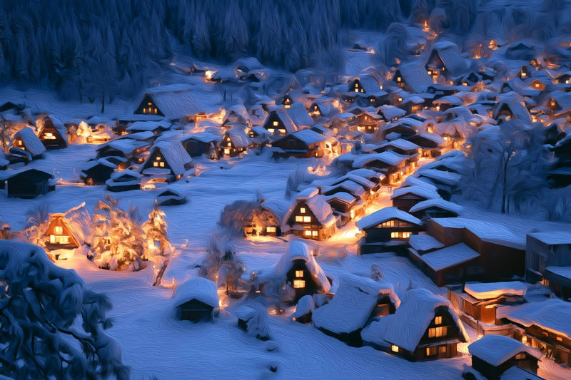 Shirakawa-go Winter Village, Shirakawa-go canvas