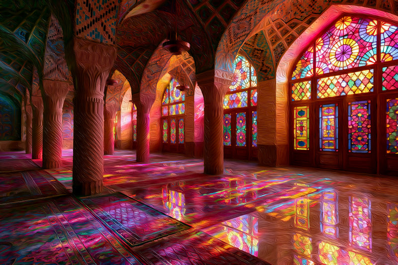 Nasir ol-Molk Mosque Interior, Shiraz canvas