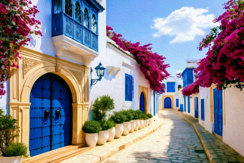 Sidi Bou Said Blue Door Street, Sidi Bou Said canvas
