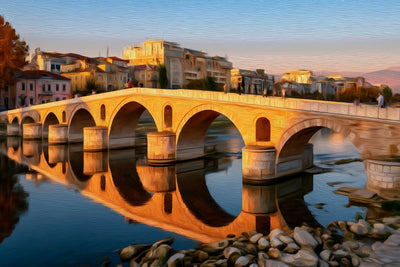 Skopje watercolor canvas