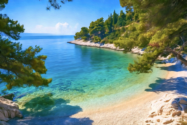 Secluded Cove Near Split, Split watercolor canvas