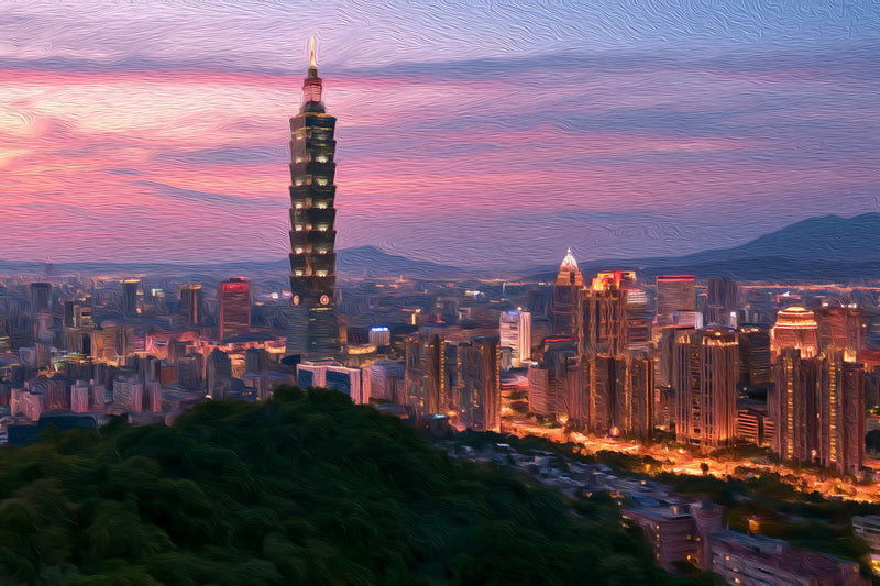 Taipei City Skyline Sunset, Taipei canvas
