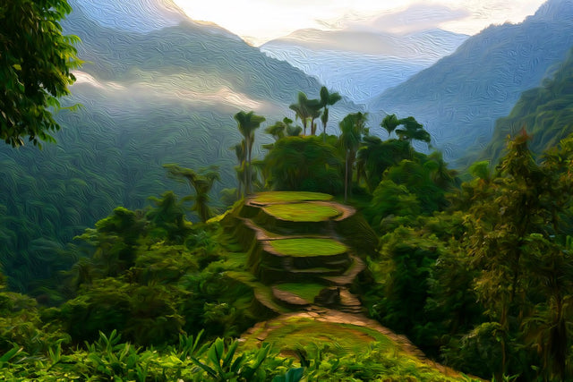 Ciudad Perdida Terraced Ruins, Tayrona National Park watercolor canvas