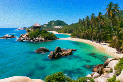 Tayrona National Park watercolor canvas