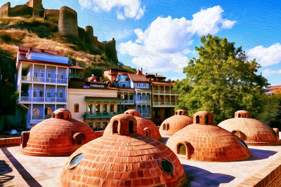 Tbilisi watercolor canvas