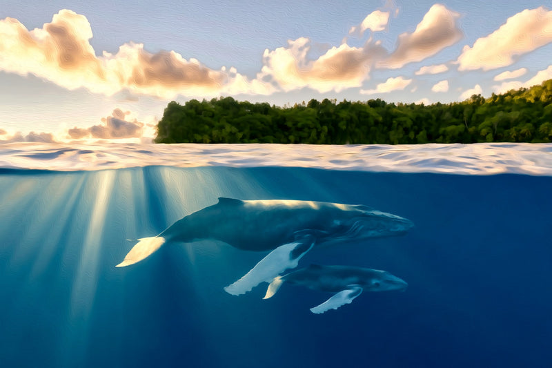 Humpback Whales Vavau Waters, Tonga Islands canvas