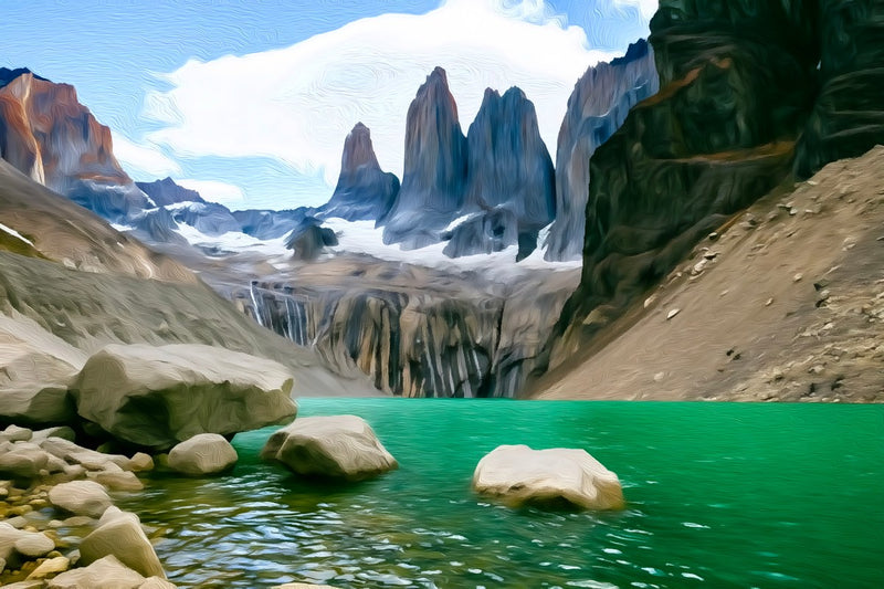Torres del Paine Towers Lake, Torres del Paine canvas