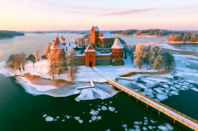 Trakai Island Castle Winter, Trakai canvas