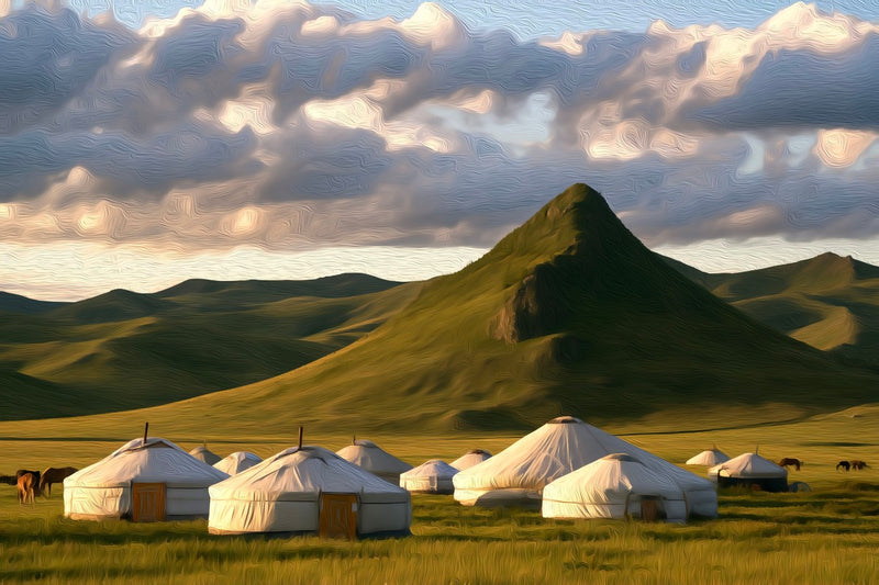 Mongolian Steppe Ger Camp, Ulaanbaatar canvas