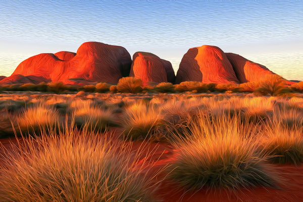 Kata Tjuta Olgas Northern Territory, Uluru watercolor canvas