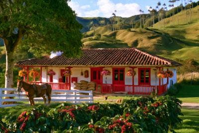 Valle de Cocora watercolor canvas