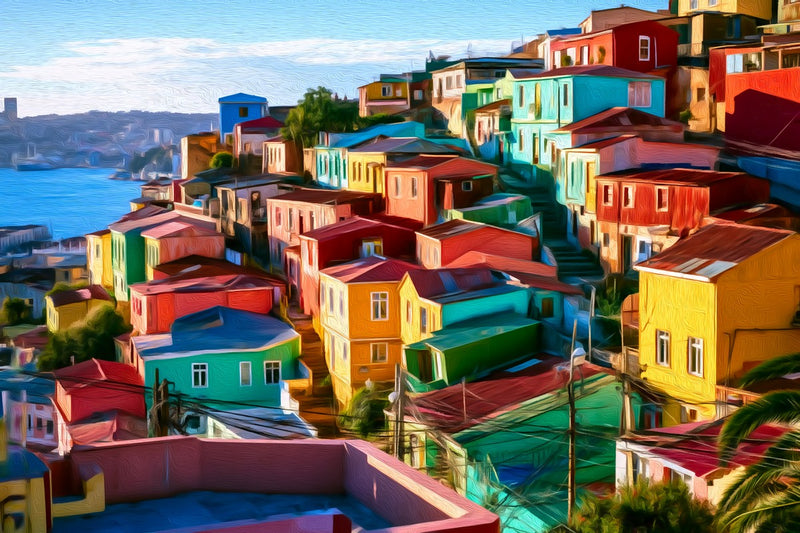 Valparaíso Hillside Cerro Alegre, Valparaíso canvas