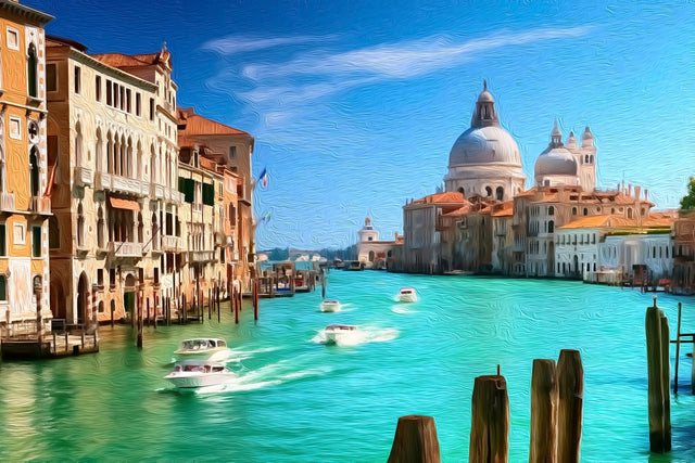 Grand Canal Santa Maria della Salute, Venice watercolor canvas