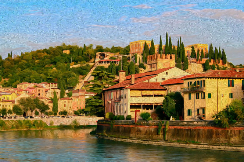 Adige River Hillside Views, Verona canvas