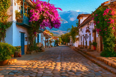 Villa de Leyva watercolor canvas