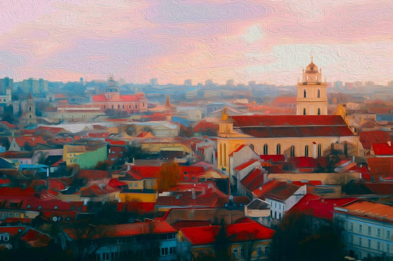 Vilnius Old Town Rooftops, Vilnius canvas