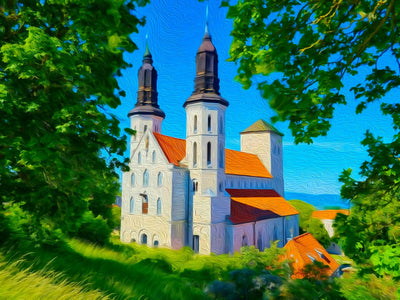 Visby watercolor canvas