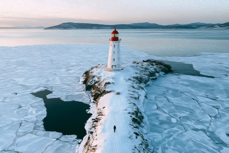 Tokarevsky Lighthouse Winter, Vladivostok canvas