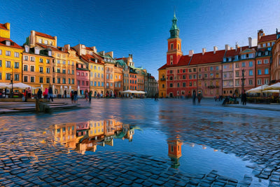 Warsaw watercolor canvas