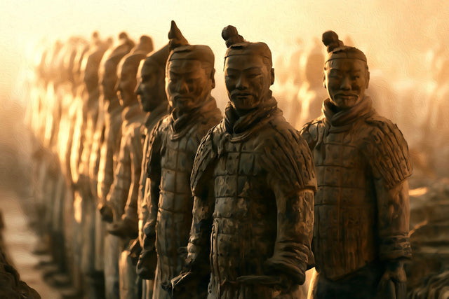 Terracotta Army Warriors Xi'an, Xi'an watercolor canvas