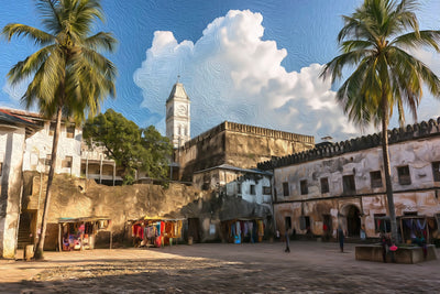 Zanzibar watercolor canvas