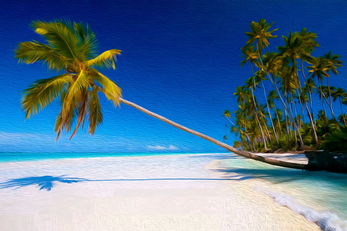 Zanzibar White Sand Beach gallery canvas, unframed and in an espresso floating frame — Zanzibar, Tanzania