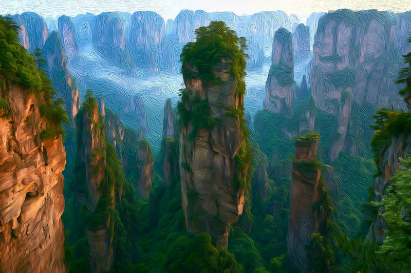 Tianzi Mountain Pillar Peaks, Zhangjiajie canvas