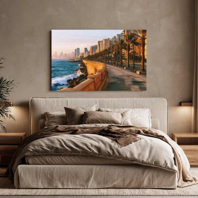 Beirut, Lebanon | Beirut Corniche Seaside Promenade | Original Series Gallery Canvas