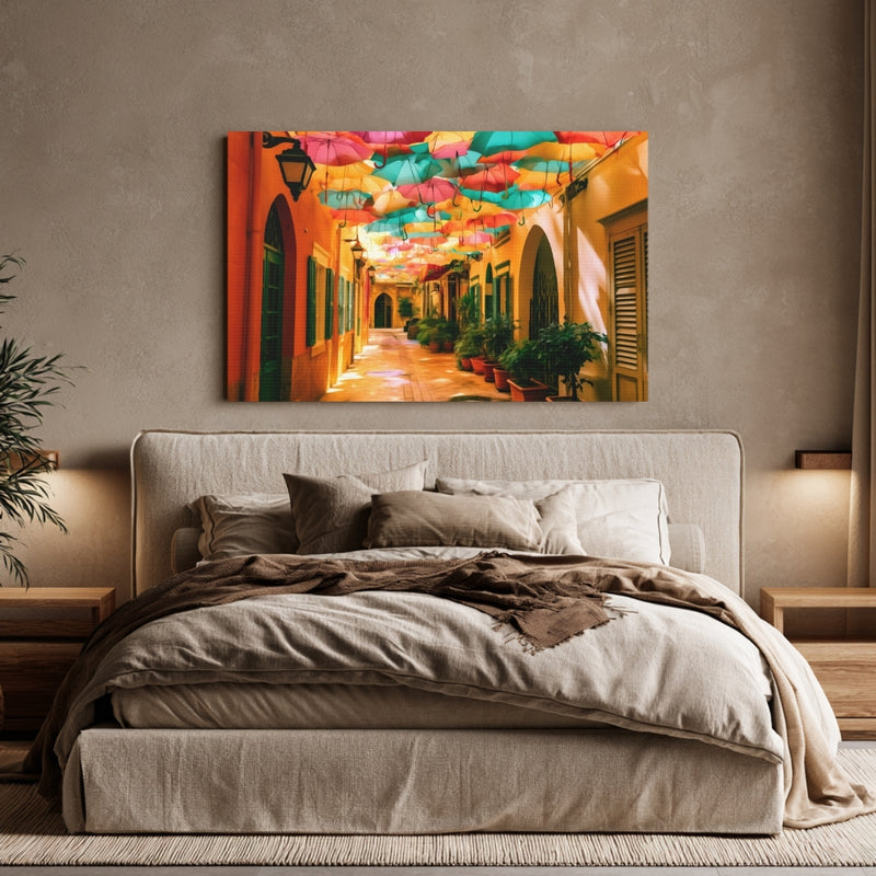 Beirut, Lebanon | Beirut Umbrella Street Alley | Original Series Gallery Canvas