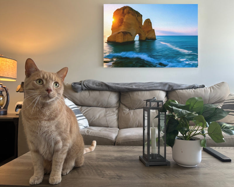 Beirut, Lebanon | Raouche Pigeon Rocks Beirut | Original Series Gallery Canvas