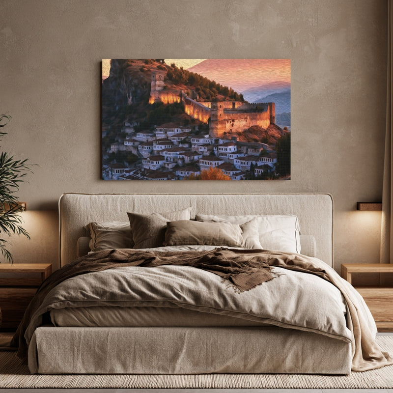 Berat, Albania | Berat Castle Hillside Old Town | Original Series Gallery Canvas
