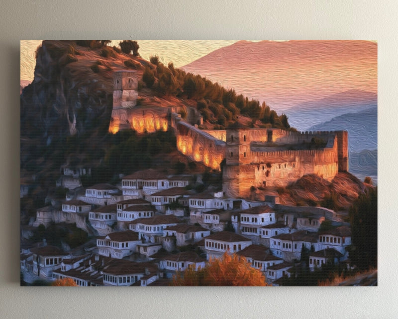 Berat, Albania | Berat Castle Hillside Old Town | Original Series Gallery Canvas