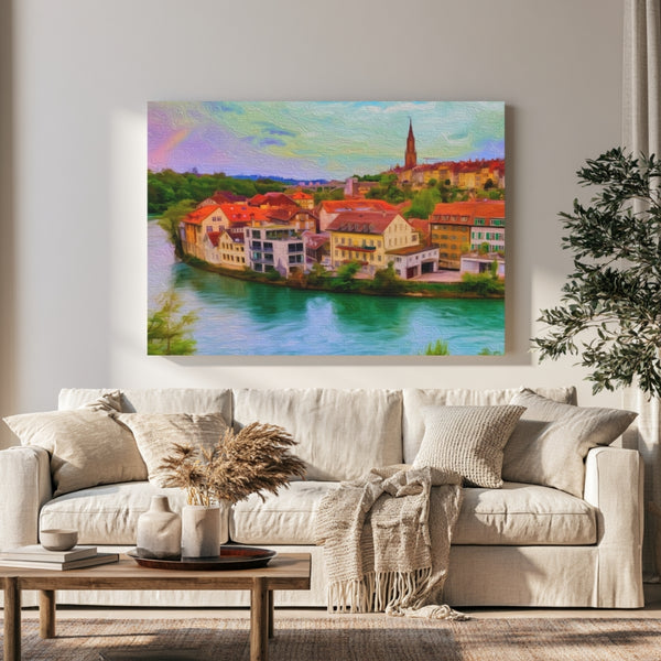 Bern, Switzerland | Aare River Old Town | Original Series Gallery Canvas