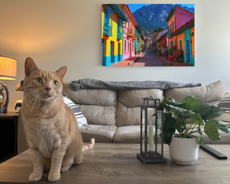 Bogotá, Colombia | La Candelaria Cobblestone Street | Original Series Gallery Canvas