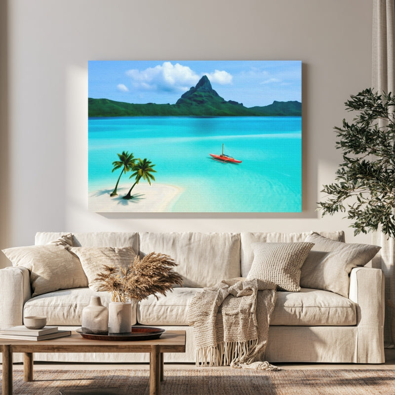 Mount Otemanu Lagoon Sandbar in a room — Bora Bora, French Polynesia