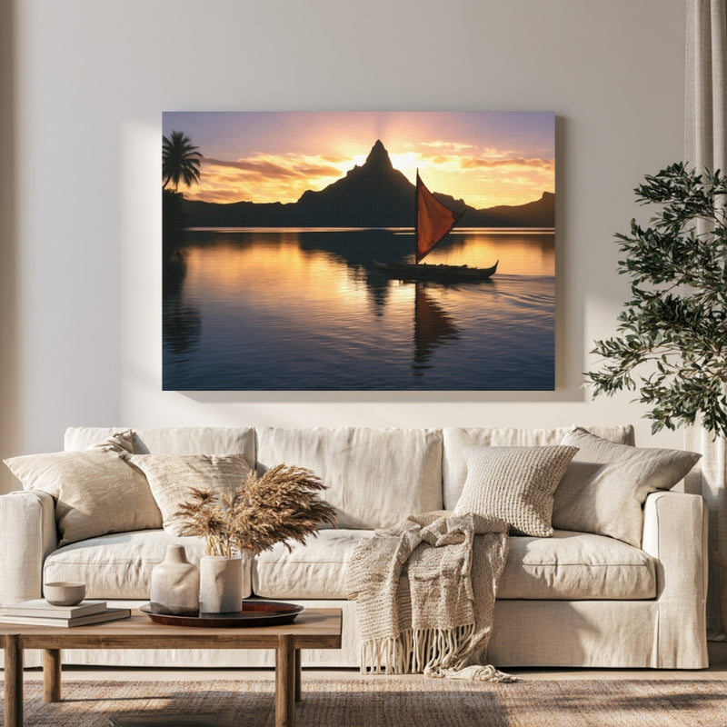 Mount Otemanu Sunset Lagoon in a room — Bora Bora, French Polynesia