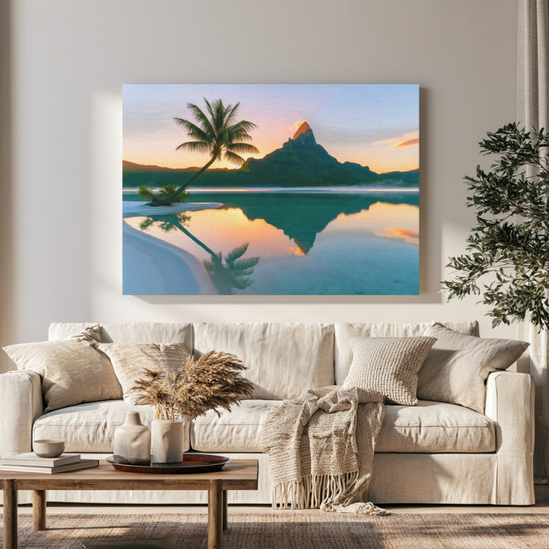 Mount Otemanu Lagoon Reflection in a room — Bora Bora, French Polynesia