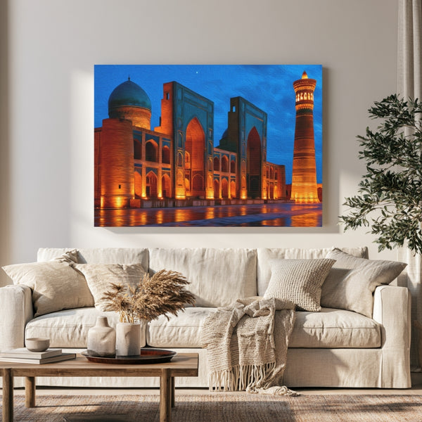 Bukhara, Uzbekistan | Kalon Mosque and Minaret | Original Series Gallery Canvas