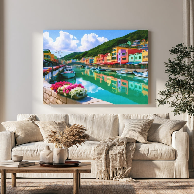 Colorful Canal Waterfront in a room — Busan, South Korea